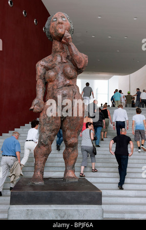 View of sculpture inside German Chancellor`s building the Bundeskanzleramt during Open Doors Day in Berlin Germany Stock Photo